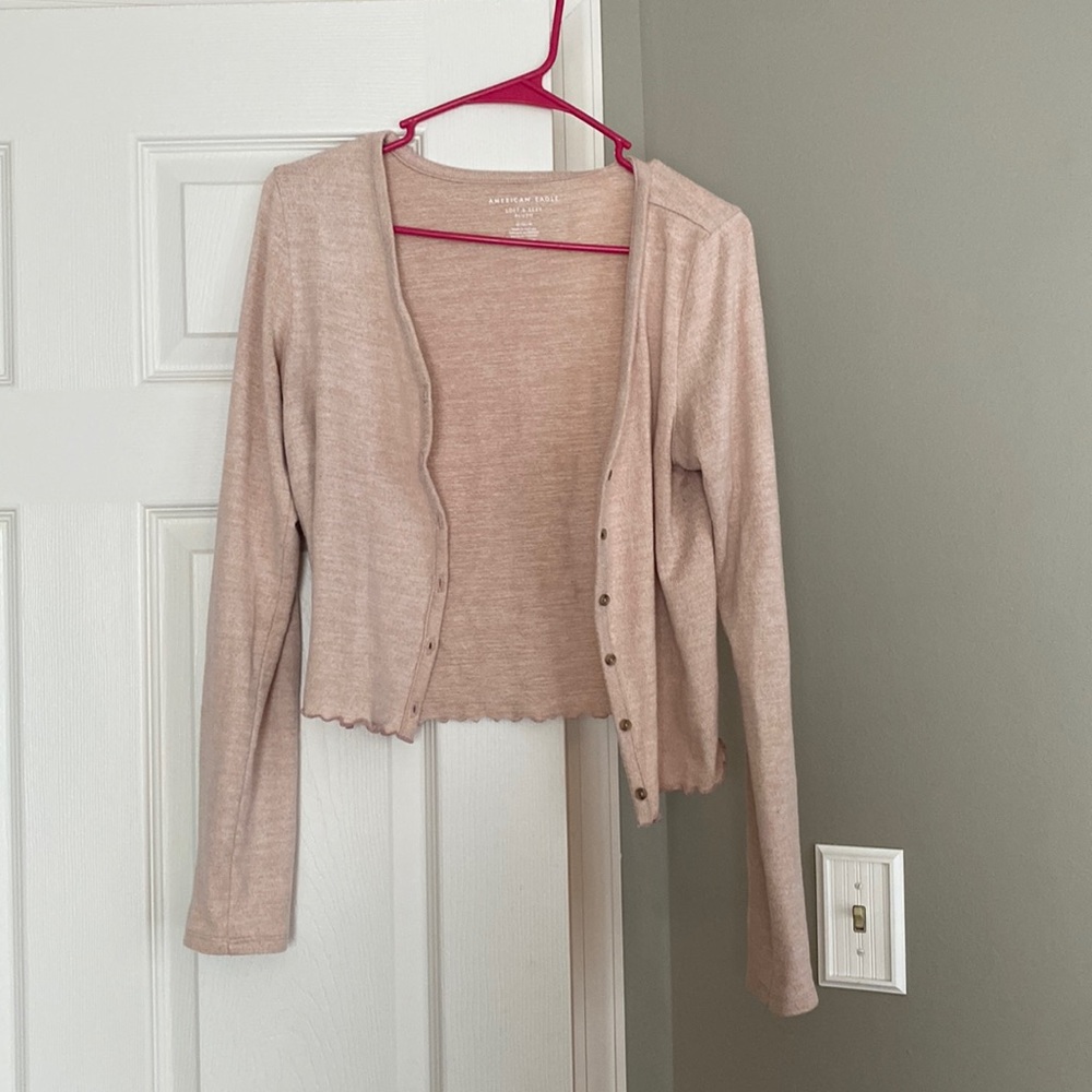 American Eagle Light Pink Cardigan